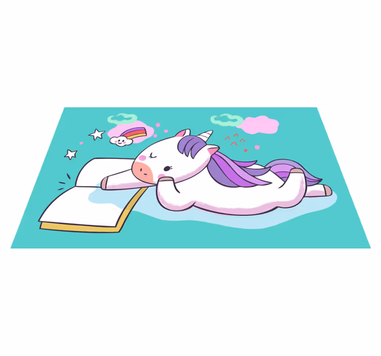 Vinylový koberec na čtení jednorožec - TenStickers