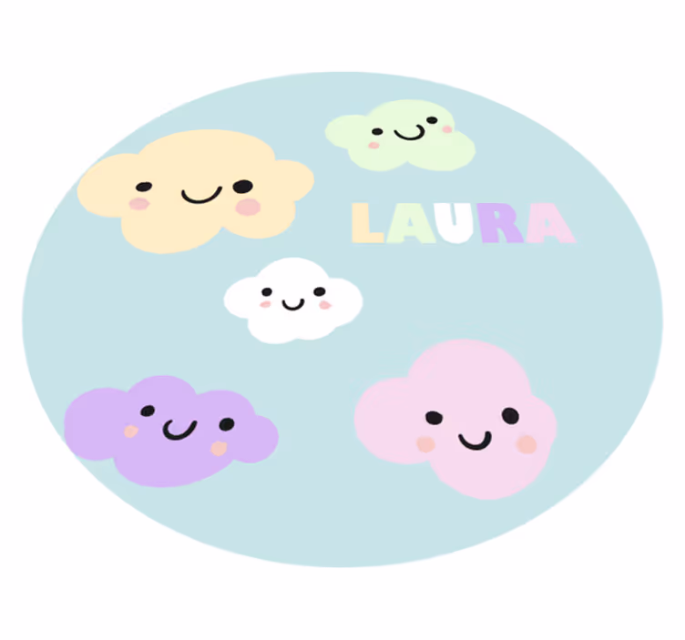 Personalizované barevné mraky personalizovaná rohož - TenStickers