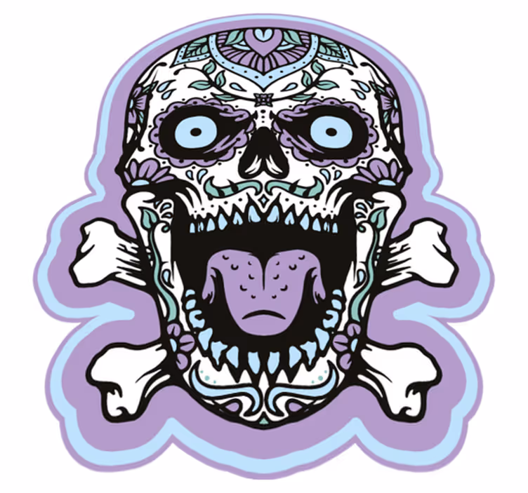 Koberec do ložnice abstraktní lebky - TenStickers