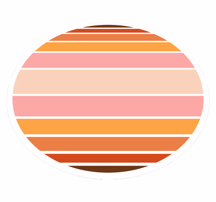 Pruhovaný oválný design Pruhovaný vinylový koberec - TenStickers