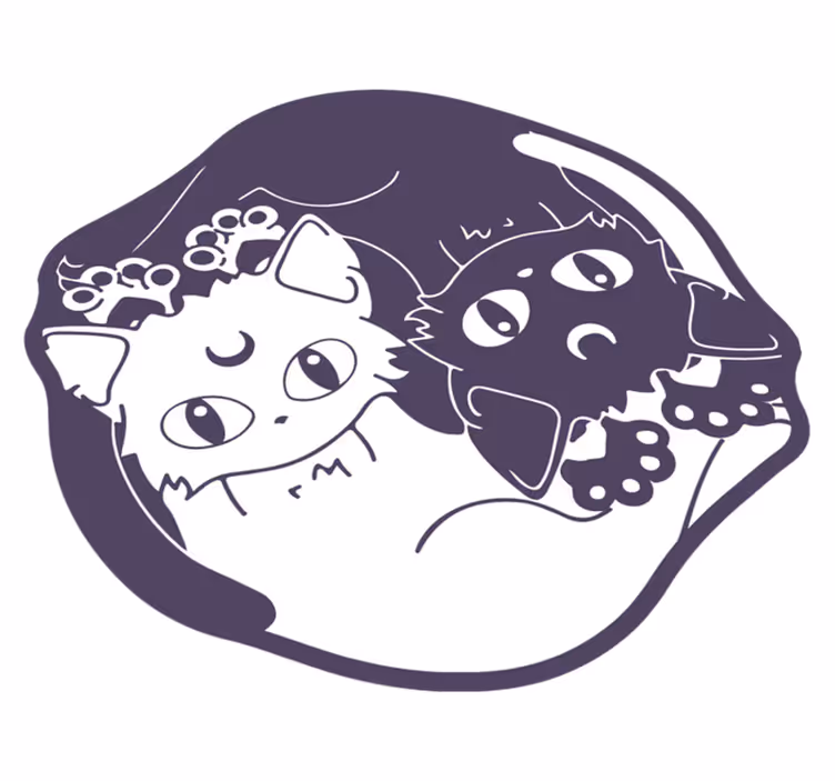 Anime kočka jin jang vinylový koberec - TenStickers