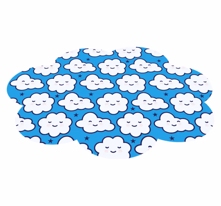 Dětský vinylový koberec s úsměvem anime clouds - TenStickers