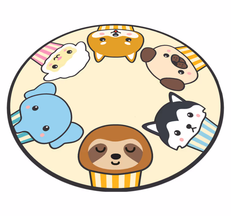 Anime zvířata kruh zvířecí koberec - TenStickers