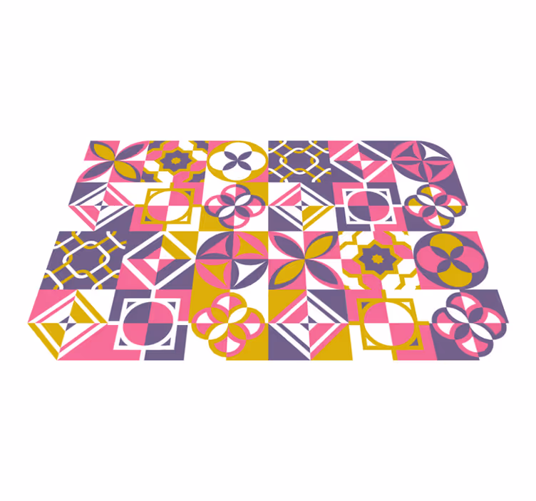 Geometrické dlaždice koberec - TenStickers