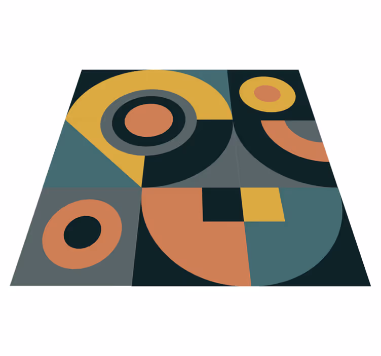 Složení geometrických tvarů Geometrický vinylový koberec - TenStickers