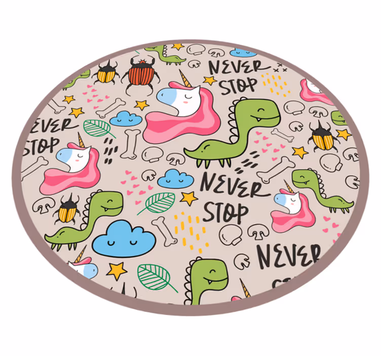 Hravý design jednorožce Vinylový koberec pro děti - TenStickers