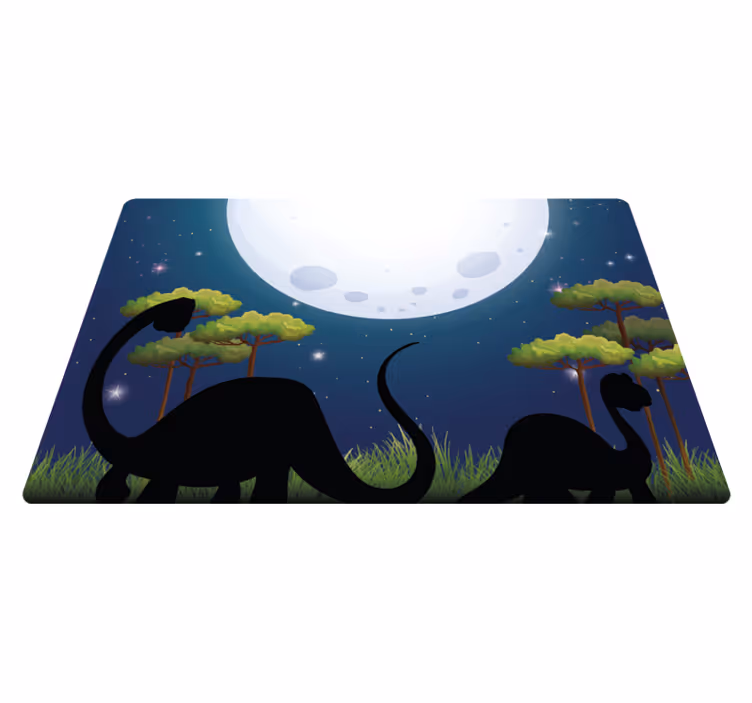 Dinosaurus v přírodě koberec do ložnice - TenStickers