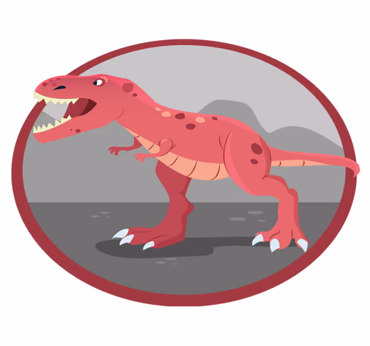 červený dinosaur řev 3d vinylový koberec - TenStickers