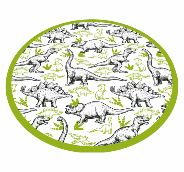 Dvoubarevný doodle dinosauří tisk zvířecí koberec - TenStickers