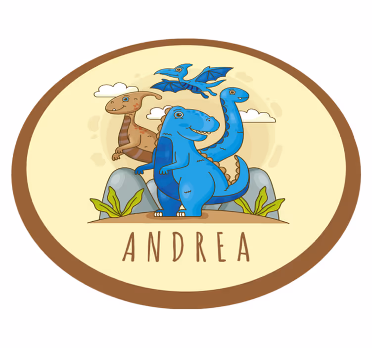 Dinosauří kruh složení Vinylový koberec se jmény - TenStickers