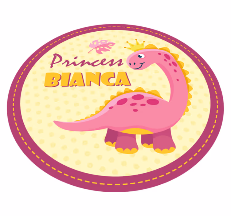 Přizpůsobený vinylový koberec princezny dinosaura - TenStickers