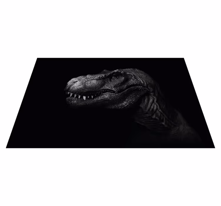 Realistický a elegantní dinosaurus na černém koberci - TenStickers