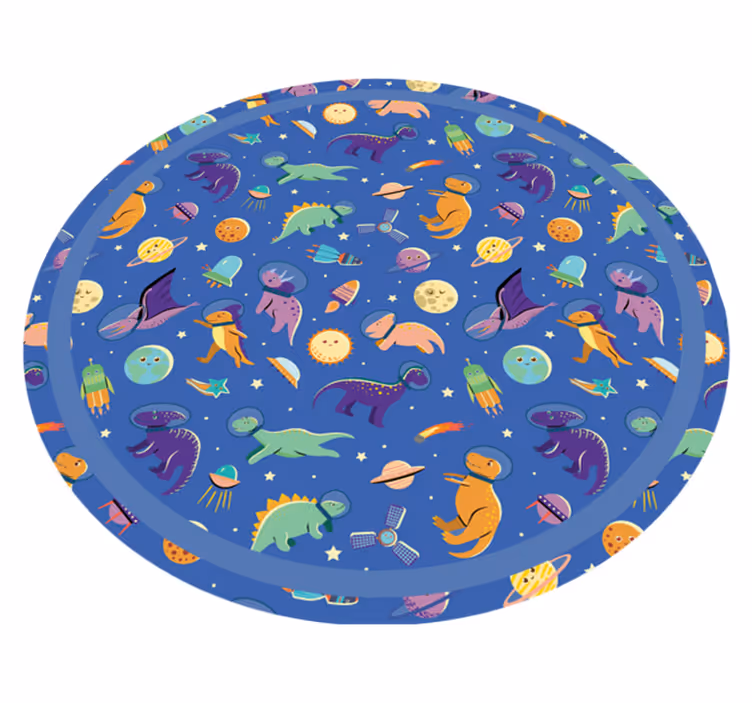 Vesmírný dinosaurus kolo Vinylový koberec pro děti - TenStickers