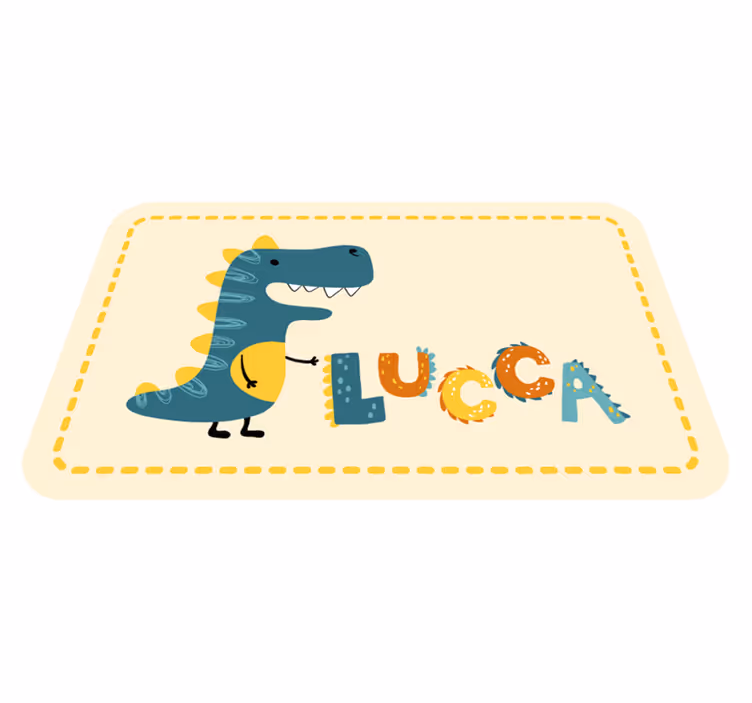 šťastný dinosaurus s osobním jménem koberec - TenStickers