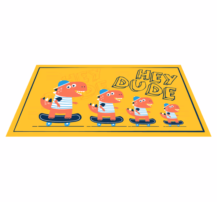 Skateboardoví dinosauři Vinylový koberec pro děti - TenStickers