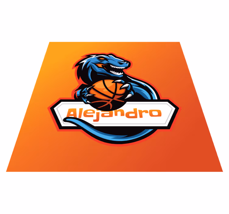 Basketbalový dinosaurus Vinylový koberec se jmény - TenStickers