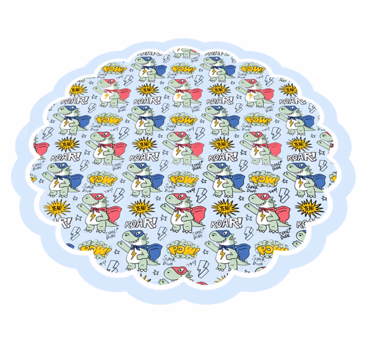 Superhrdinské dinosaury Vinylový koberec pro děti - TenStickers