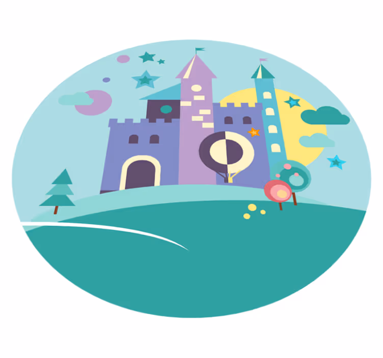 Fantasy hra na hrad Vinylový koberec pro děti - TenStickers
