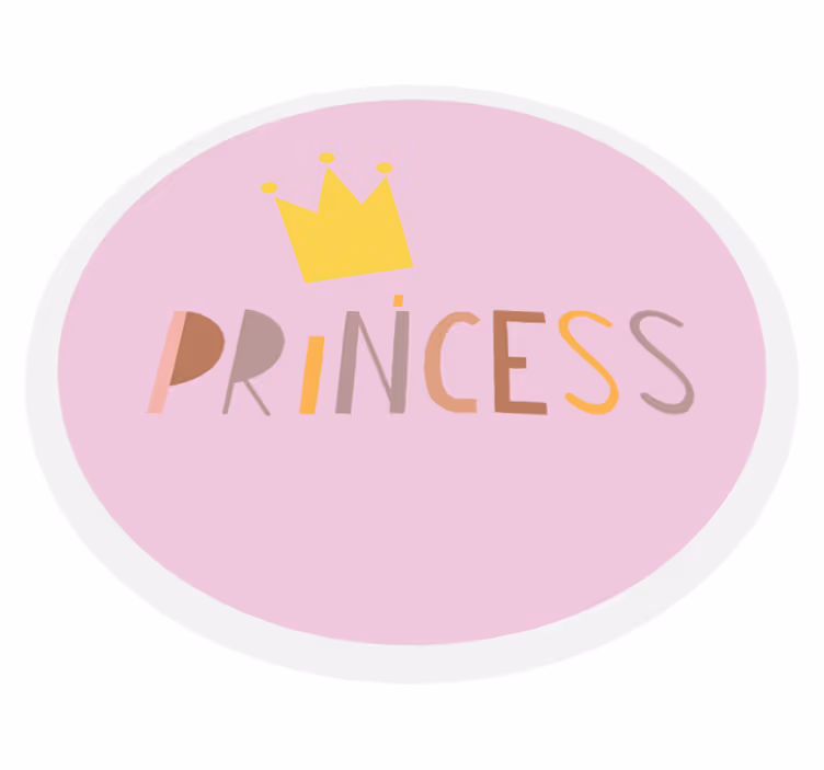 Princezna na růžovém pozadí dětský vinylový koberec - TenStickers