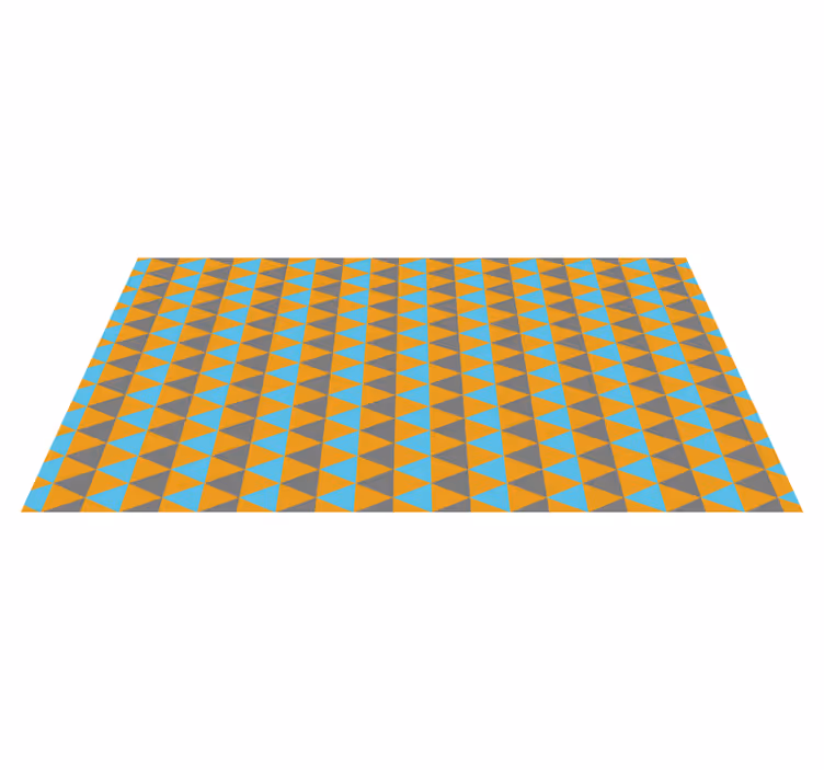Oranžové, modré a šedé trojúhelníky geometrické koberce - TenStickers