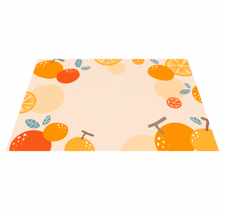 Oranžové ovoce kuchyňské podlahové dlaždice - TenStickers