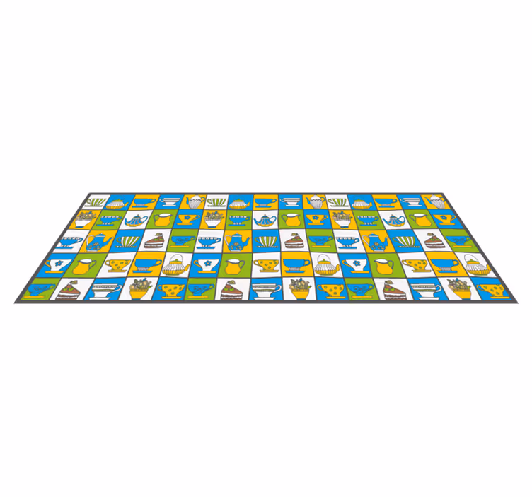 Odpolední čajový kuchyňský vinylový koberec - TenStickers