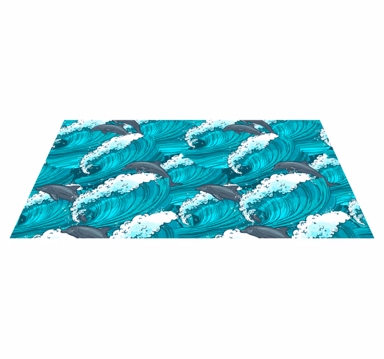Vinylový koberec se zvířecími delfíny v oceánu - TenStickers