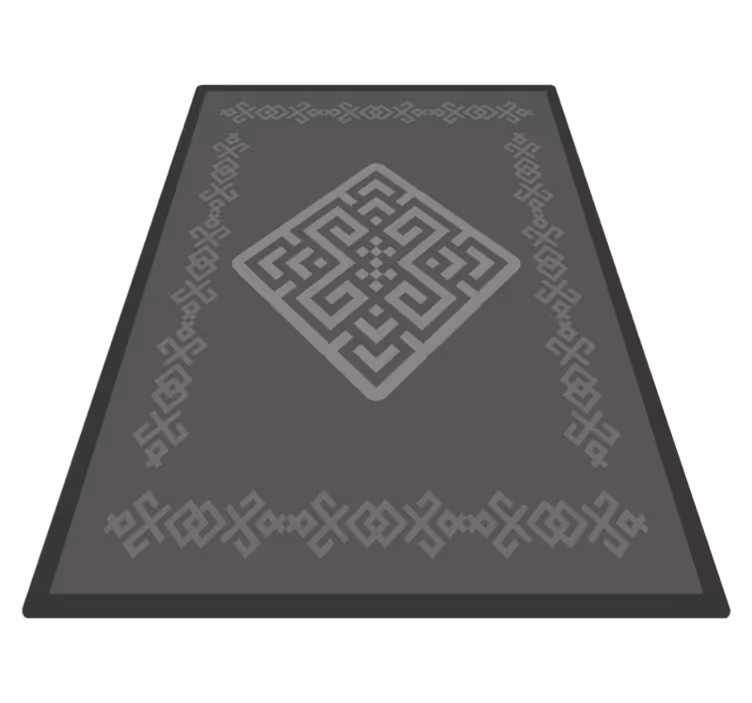 Složitý geometrický vzor Šedý vinylový koberec - TenStickers