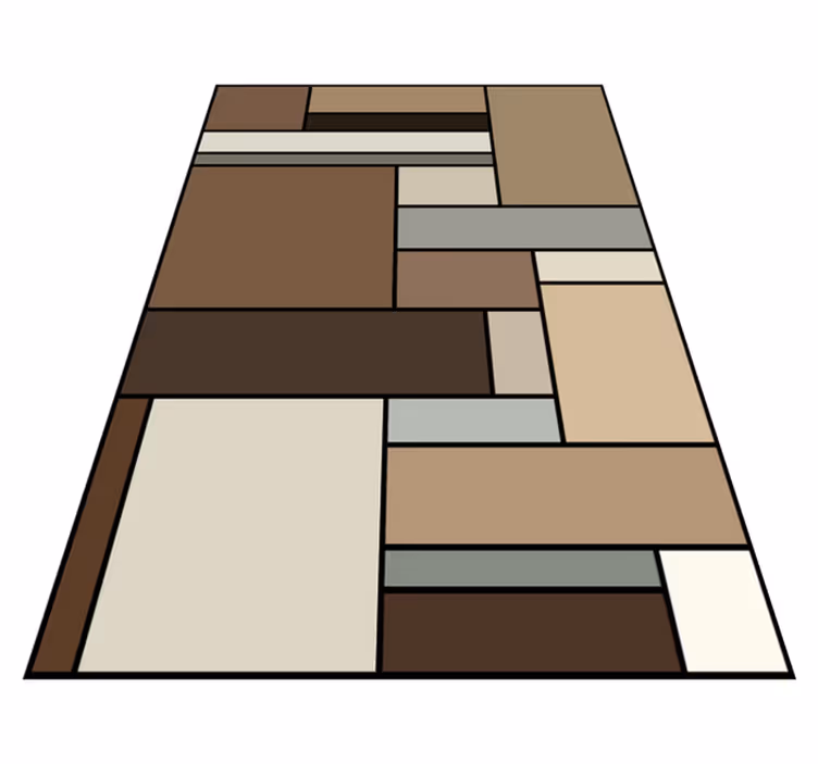 Hnědé čtverce geometrické vinylové koberce - TenStickers