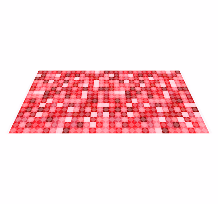 červený geometrický vzor Geometrický vinylový koberec - TenStickers