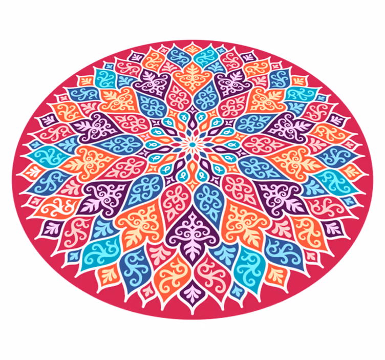 Vícebarevná mandala vinylový koberec - TenStickers