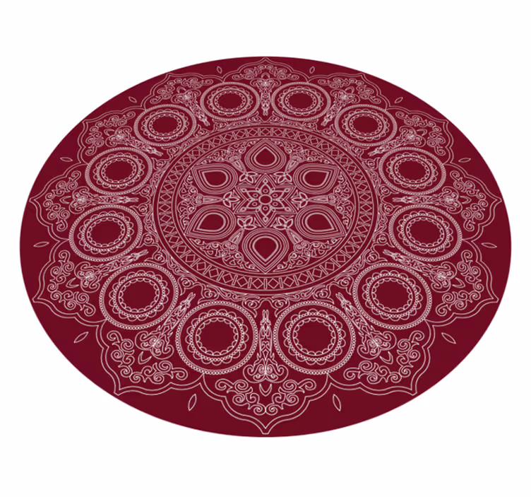 Vínově červený motiv Mandala vinylový koberec - TenStickers