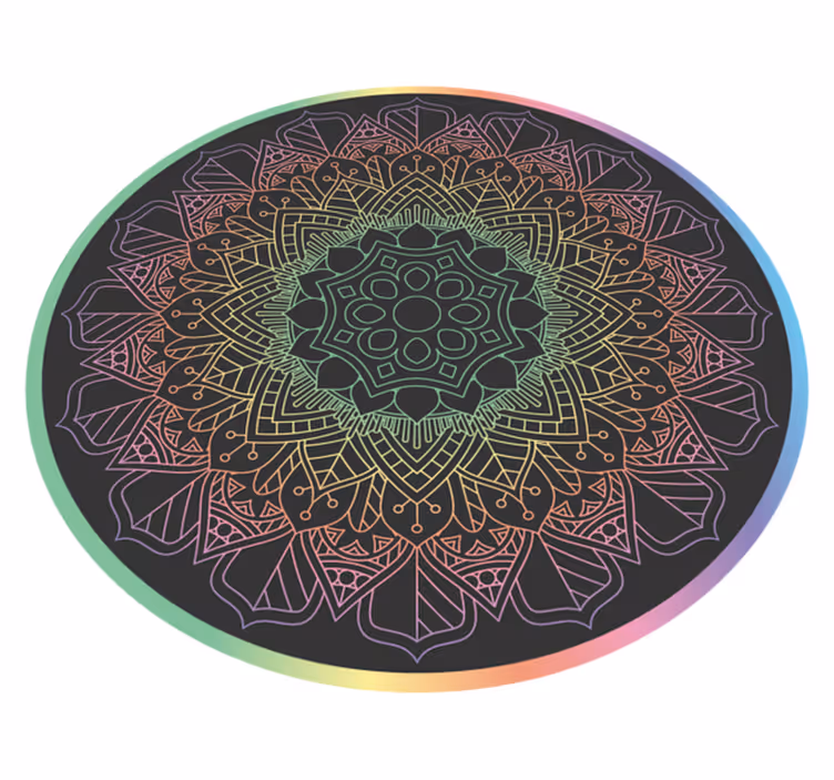 Duhová mandala vinylový koberec - TenStickers