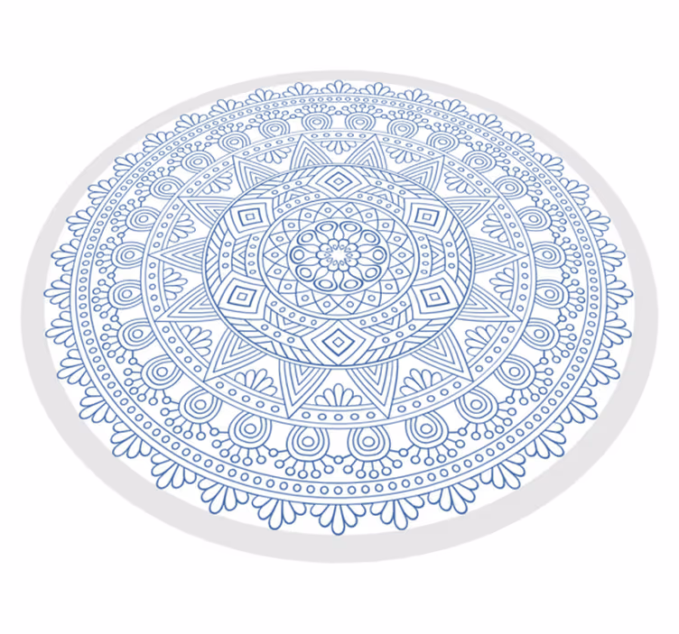 Tmavě modrý a bílý mandala vinylový koberec - TenStickers