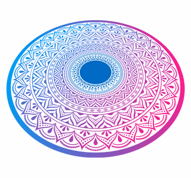 Fialový a modrý kruh mandala vinylový koberec - TenStickers