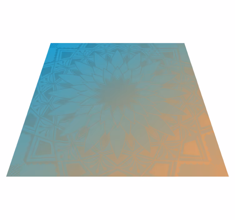 Modrý odstín mandala vinylový koberec - TenStickers