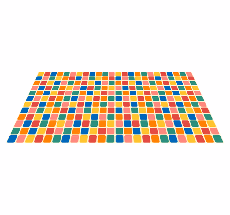 Vícebarevné dlaždice čtverce geometrické vinylové koberce - TenStickers