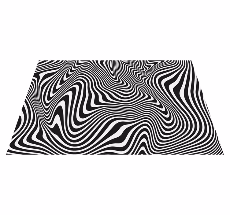 Optický vlnový vzor Geometrický vinylový koberec - TenStickers