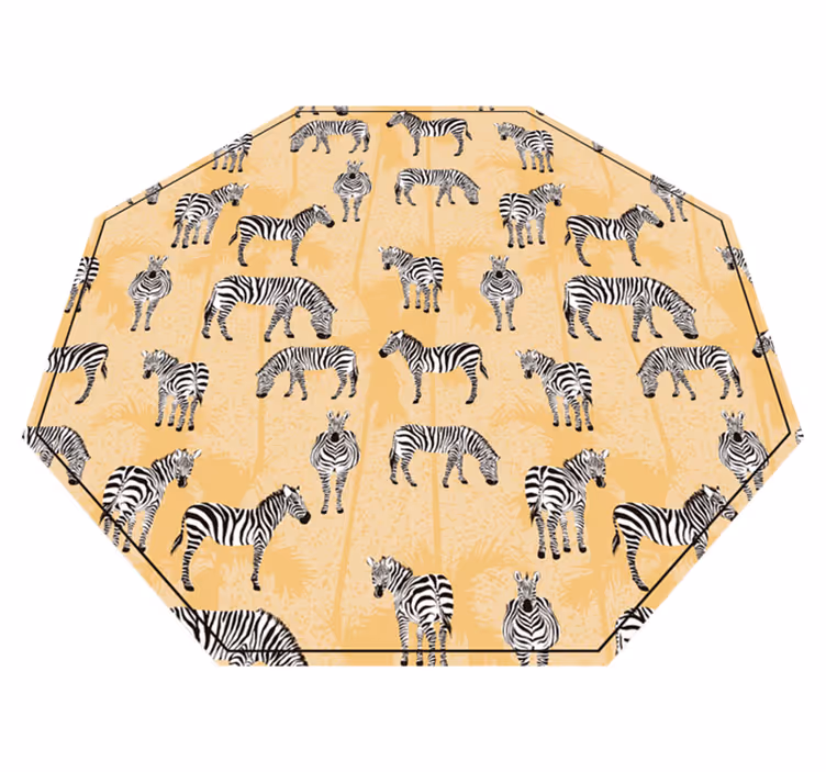 Zebra safari vzor Vinylový koberec se zvířecím potiskem - TenStickers