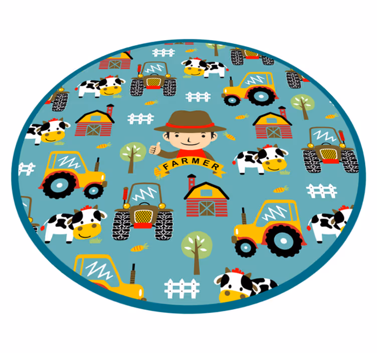 Farmář zábavný vzor Ostatní Vinylový koberec - TenStickers