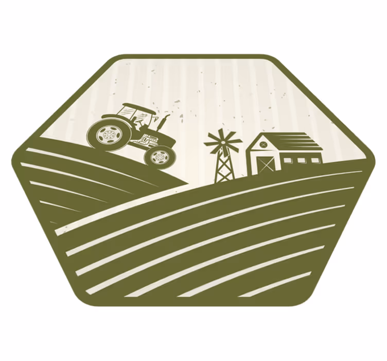 Vintage traktor a větrný mlýn vintage vinylový koberec - TenStickers