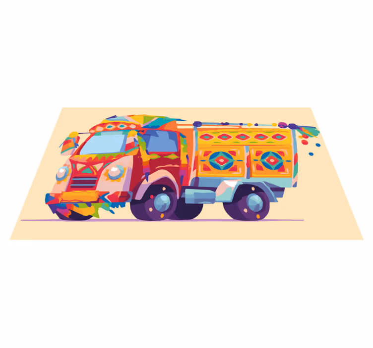 Barevné nákladní ilustrace Ostatní Vinylový koberec - TenStickers