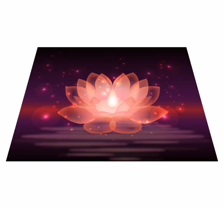 Design kosmického lotosu Mandala vinylový koberec - TenStickers