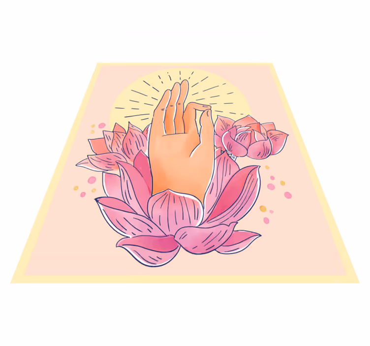 Ilustrace duchovního květu Mandala vinylový koberec - TenStickers