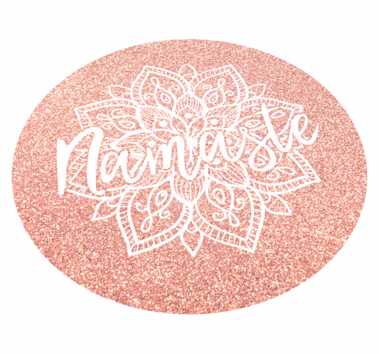 Růžový vinylový koberec namaste mandala - TenStickers