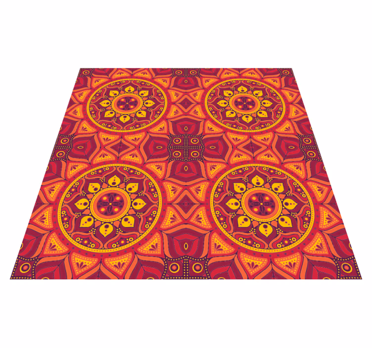 Symetrie inspirovaná mandalou Mandala vinylový koberec - TenStickers