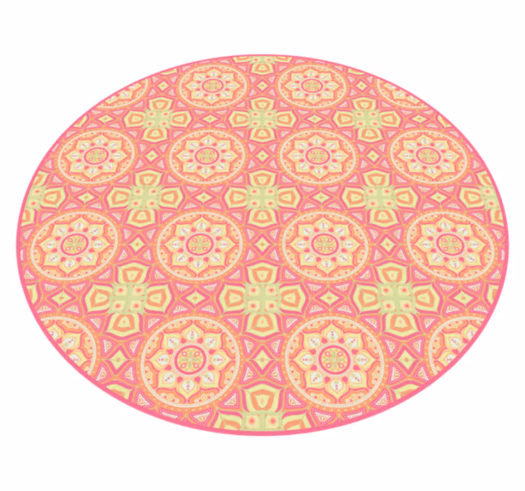 Barevná mandala s tečkami vinylový koberec - TenStickers