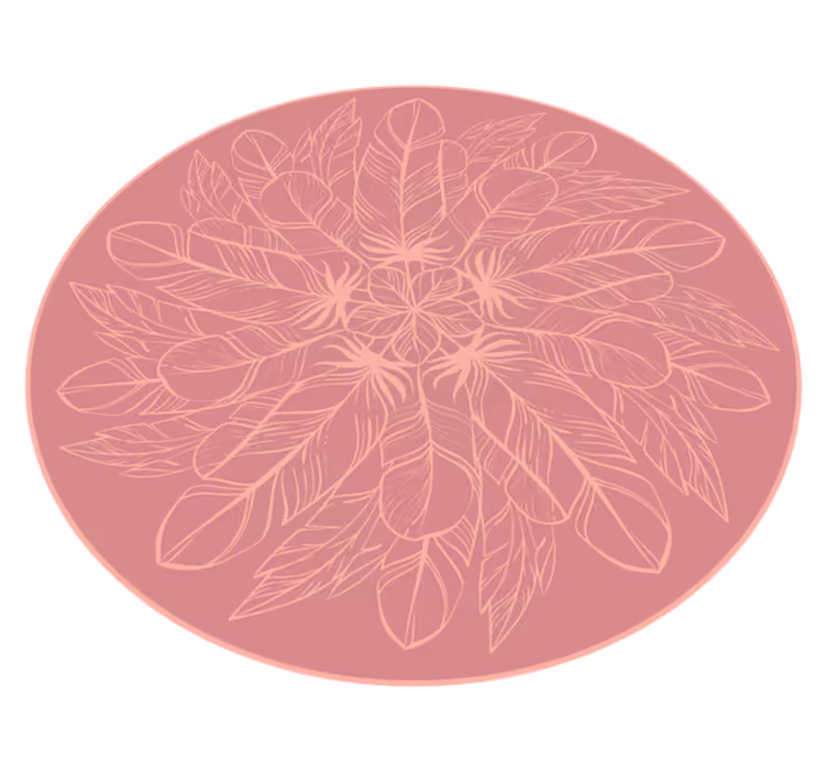Botanická symetrie Vinylový koberec s květinami a rostlinami - TenStickers