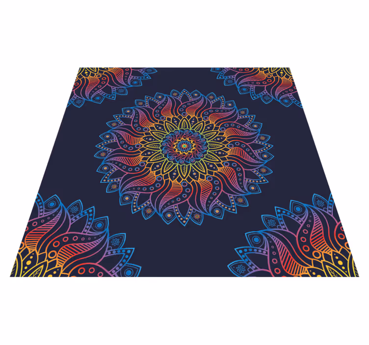 Mandala pestrobarevný vinylový koberec - TenStickers