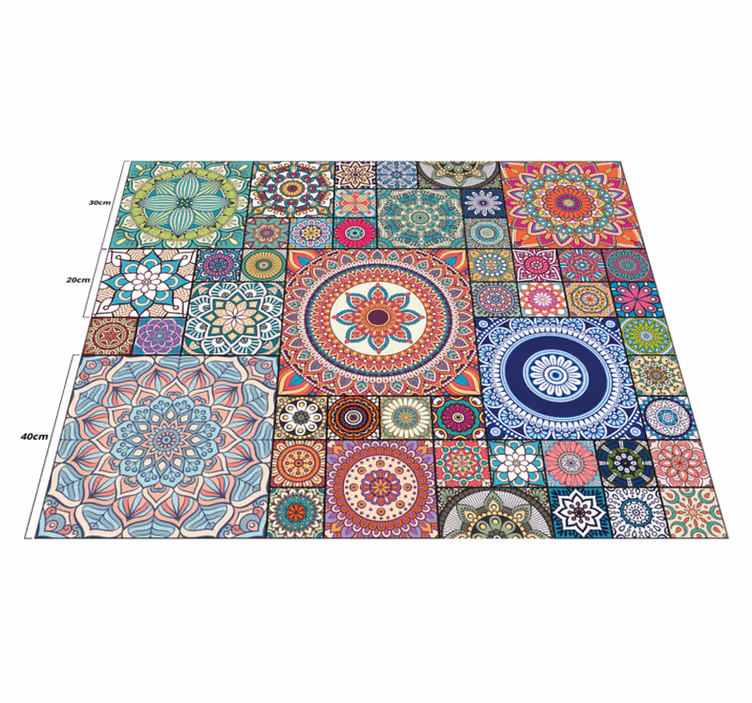 Mandala dlaždice mandala vinylový koberec - TenStickers